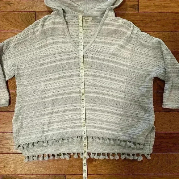 Madewell Short-Sleeve Fringe Hoodie Sweater XS - Picture 9 of 11